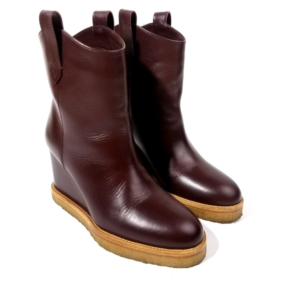ba&sh Burgundy Ankle Boots with Tan Sole